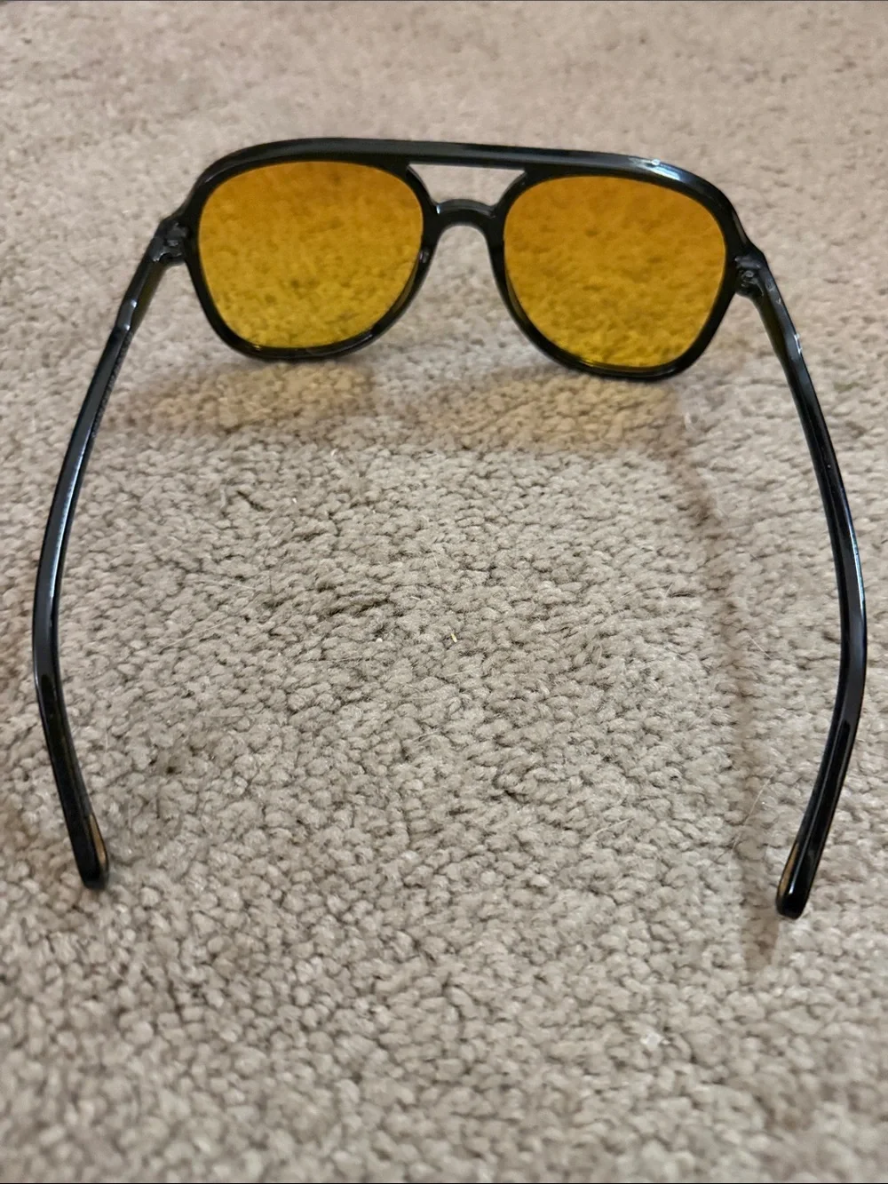 Women's Black Frame Sunglasses with Amber Lenses